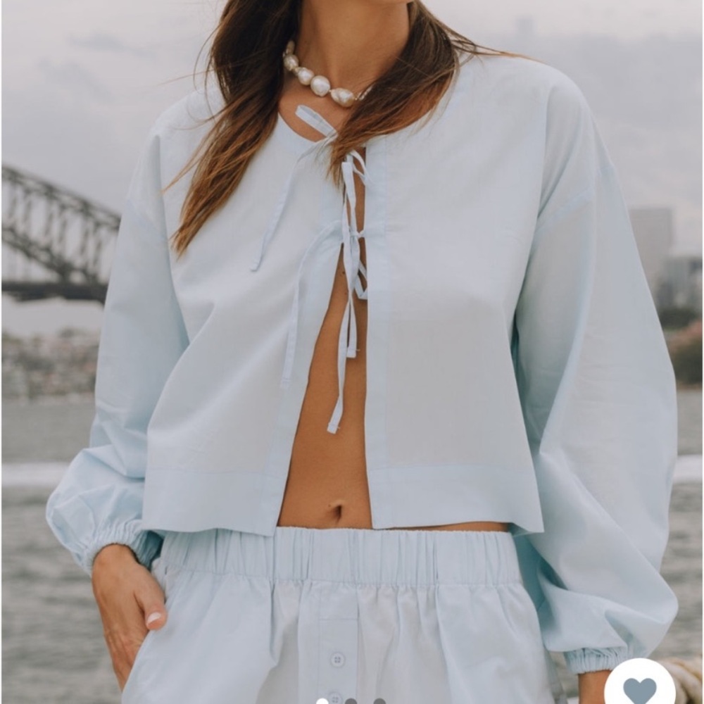 NWT POPLIN TIE TOP XS/S